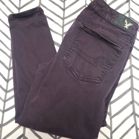 American Eagle Outfitters Denim - American Eagle Dark Purple Sateen Jegging